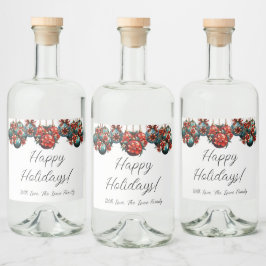 Happy Holidays Alkoholflaschenetikett