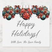 Happy Holidays Alkoholflaschenetikett (Einzelnes Label)