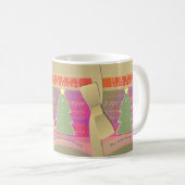 "Happy Holidays" alte Gold Bows, Baummonogramm Kaffeetasse (VorderseiteRechts)