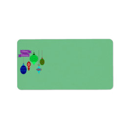 Happy Holidays and Hanging Ornaments Adressaufkleber