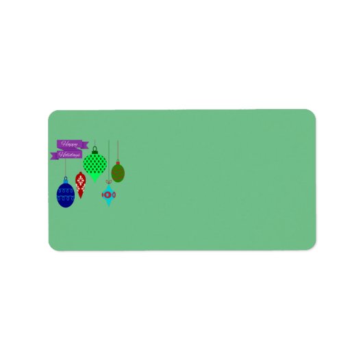 Happy Holidays and Hanging Ornaments Adressaufkleber (Vorne)