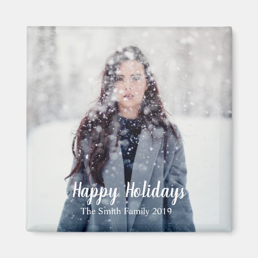 Happy Holidays Anpassbare Weihnachten Magnet (Vorne)