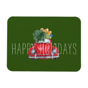 Happy Holidays Anpassbare Weihnachts-Rote Auto Magnet