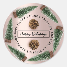 Happy Holidays Anschrift Familienname Anschrift UA Runder Aufkleber