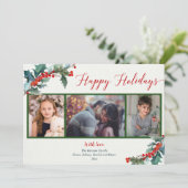 Happy Holidays Aquarell 3 Fotokarte (Stehend Vorderseite)