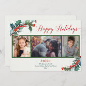 Happy Holidays Aquarell 3 Fotokarte (Vorne/Hinten)