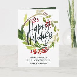Happy Holidays Aquarell Blumenkarte Karte