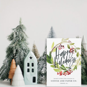 Happy Holidays Aquarell floral Feiertagskarte