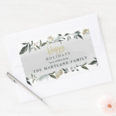 Happy Holidays Aquarell Weihnachten Rechteckiger Aufkleber (Umschlag)