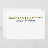 Happy Holidays, Aquarell Weihnachtsbanner Einladung (Vorne/Hinten)