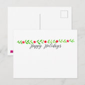 Happy Holidays, Aquarell Weihnachtsbanner Postkarte (Vorne/Hinten)