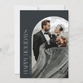 Happy Holidays Arch Foto Weihnachtskarte Schwarz Einladung (Vorderseite)