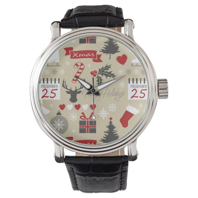 Happy Holidays Armbanduhr (Vorderseite)