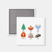 Happy Holidays Around The World Multicultural Cele Magnet (Vorderseite/Rückseite)