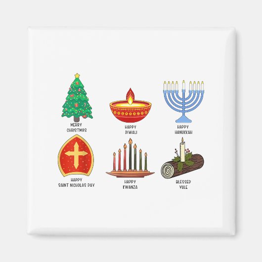 Happy Holidays Around The World Multicultural Cele Magnet (Vorne)