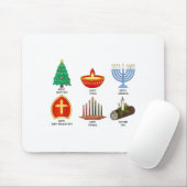 Happy Holidays Around The World Multicultural Cele Mousepad (Mit Mouse)