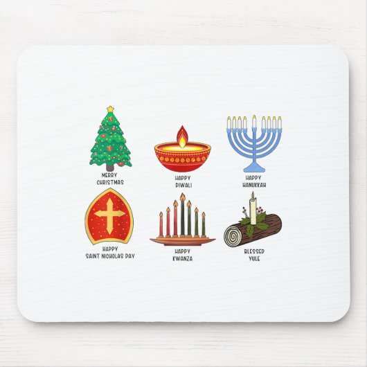 Happy Holidays Around The World Multicultural Cele Mousepad (Vorne)