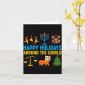 Happy Holidays Around The World Multicultural Matc Karte (Gelbe Blume)
