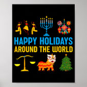 Happy Holidays Around The World Multicultural Matc Poster (Vorne)