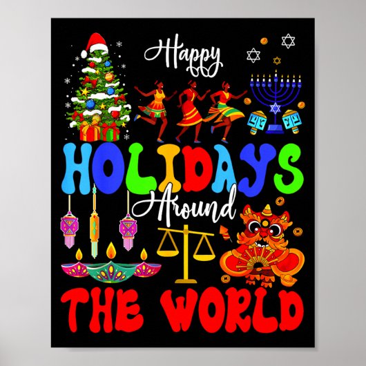 Happy Holidays Around World Matching Family Vacati Poster (Vorne)