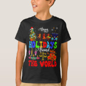 Happy Holidays Around World Matching Family Vacati T-Shirt (Vorderseite)
