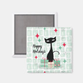Happy Holidays, Atomic Christmas Cat Magnet (Vorderseite/Rückseite)