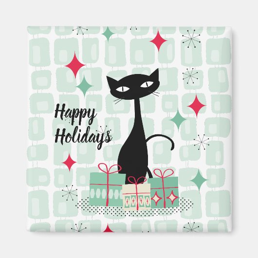 Happy Holidays, Atomic Christmas Cat Magnet (Vorne)