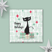 Happy Holidays, Atomic Christmas Cat Magnet