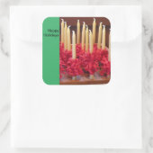 Happy Holidays Aufkleber mit mährischen Kerzen (Tasche)