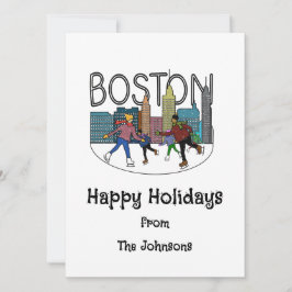 Happy Holidays aus Boston Feiertagskarte
