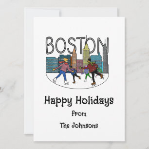 Happy Holidays aus Boston Feiertagskarte