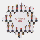 Happy Holidays aus dem Nackthaus lustige Nutcracke Ornament Karte (Rückseite)