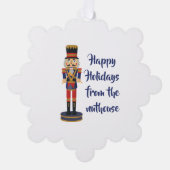Happy Holidays aus dem Nackthaus lustige Nutcracke Ornament Karte (Vorderseite)