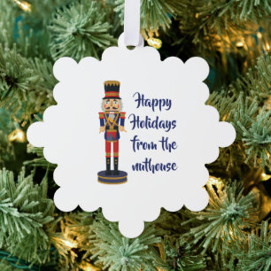 Happy Holidays aus dem Nackthaus lustige Nutcracke Ornament Karte