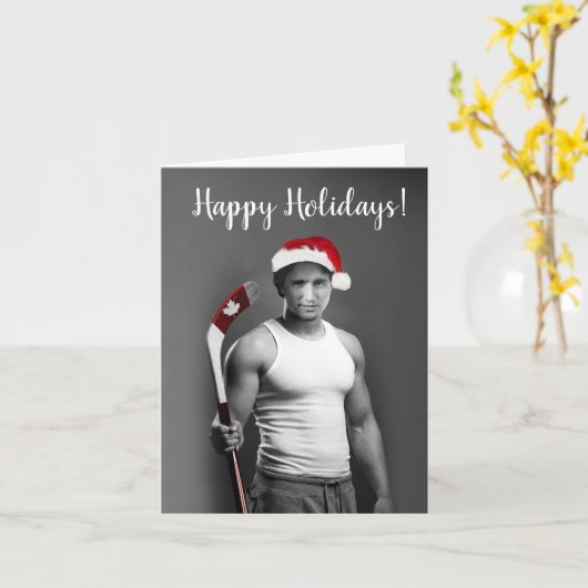 Happy Holidays aus Hunky Justin Trudeau Karte (Gelbe Blume)