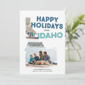 Happy Holidays aus Idaho Foto Feiertagskarte (Stehend Vorderseite)