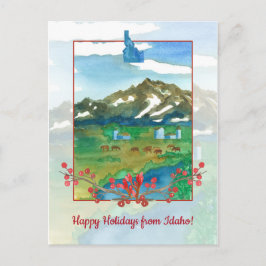Happy Holidays aus Idaho Ranch Kühe Postkarte