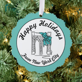 Happy Holidays aus New York City Brooklyn Bridge Ornament Karte