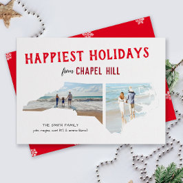 Happy Holidays aus North Carolina Zwei Fotos Feiertagskarte