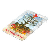 Happy Holidays aus Texas Longhorn Magnet (Linke Seite)