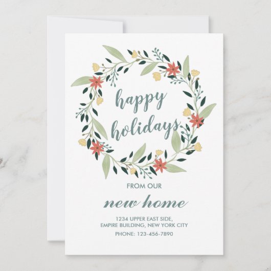 Happy Holidays aus unserem neuen Zuhause Weihnacht Einladung (Vorderseite)