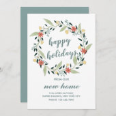 Happy Holidays aus unserem neuen Zuhause Weihnacht Einladung (Vorne/Hinten)