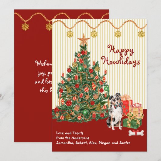 Happy Holidays Australian Shepherd Tree Weihnachte (Vorne/Hinten)