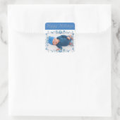 Happy Holidays Baby Foto Blue Snowflake Sticker (Tasche)