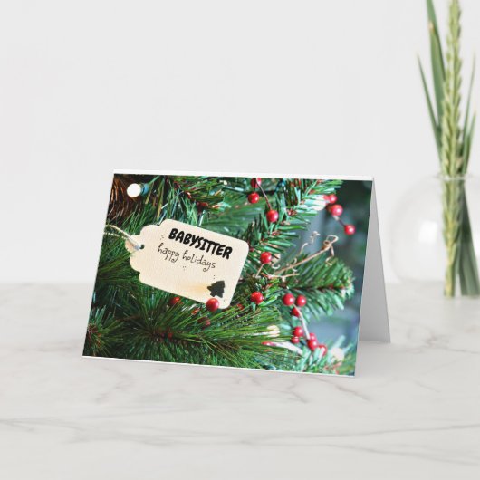 HAPPY HOLIDAYS **BABYSITTER** CHRISTMAS CARD FEIERTAGSKARTE (Vorderseite)