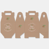 Happy Holidays Backgeschenk braun bearbeitbar Geschenkschachtel (Ungeklappt)