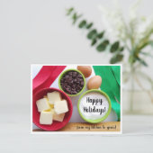 Happy Holidays Backingrediente aus meiner Küche Postkarte (Stehend Vorderseite)
