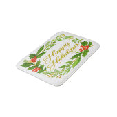 'Happy Holidays' Badematte (Schrägansicht)