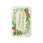 'Happy Holidays' Badematte (Vorderseite Vertikal)