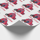 Happy Holidays Barn and Tractor Geschenkpapier (Ecke)